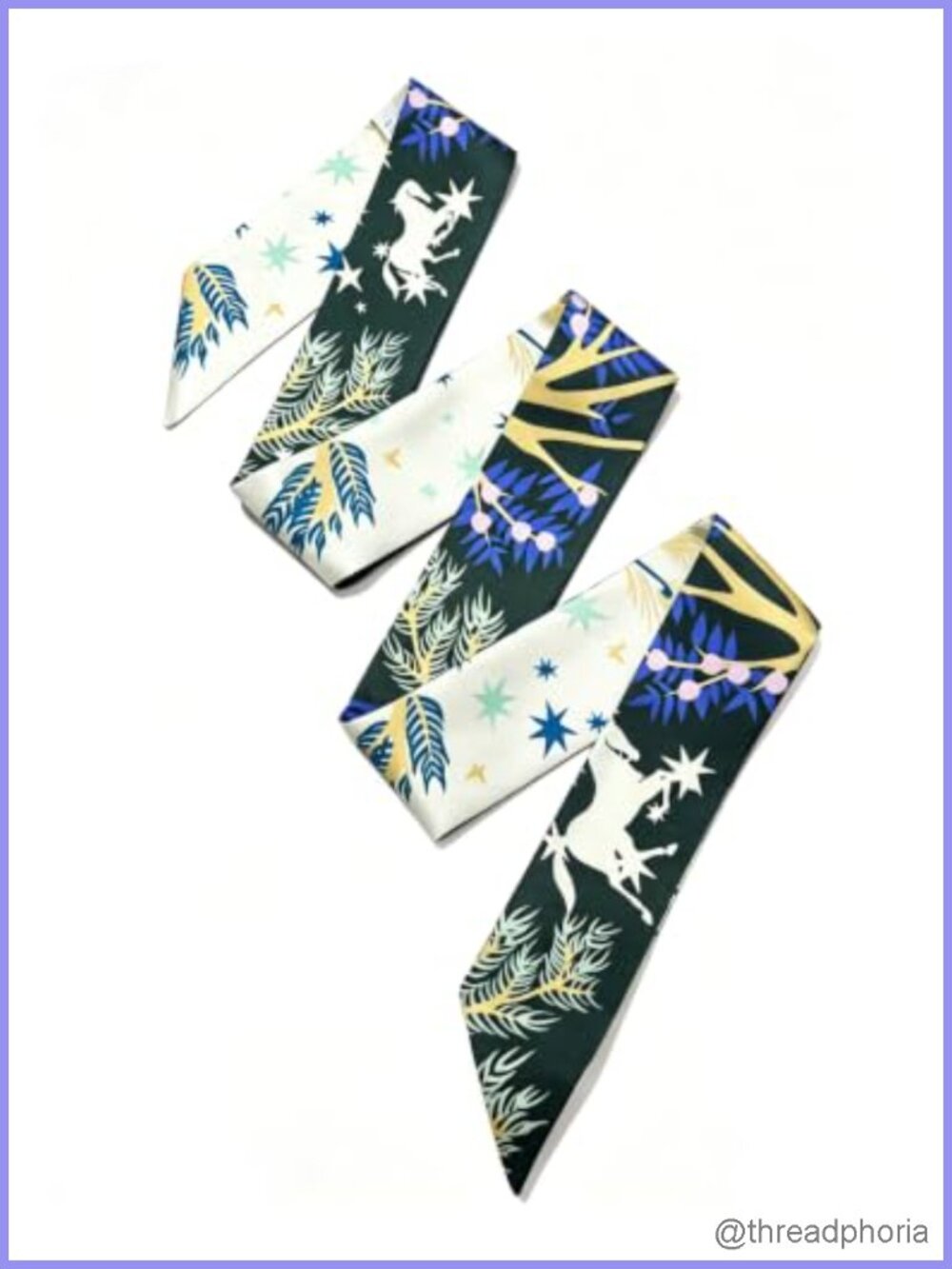 100% Silk Twill Skinny Scarf, Multi-Use Ribbon for Hair, Bags, Wrist & Waist